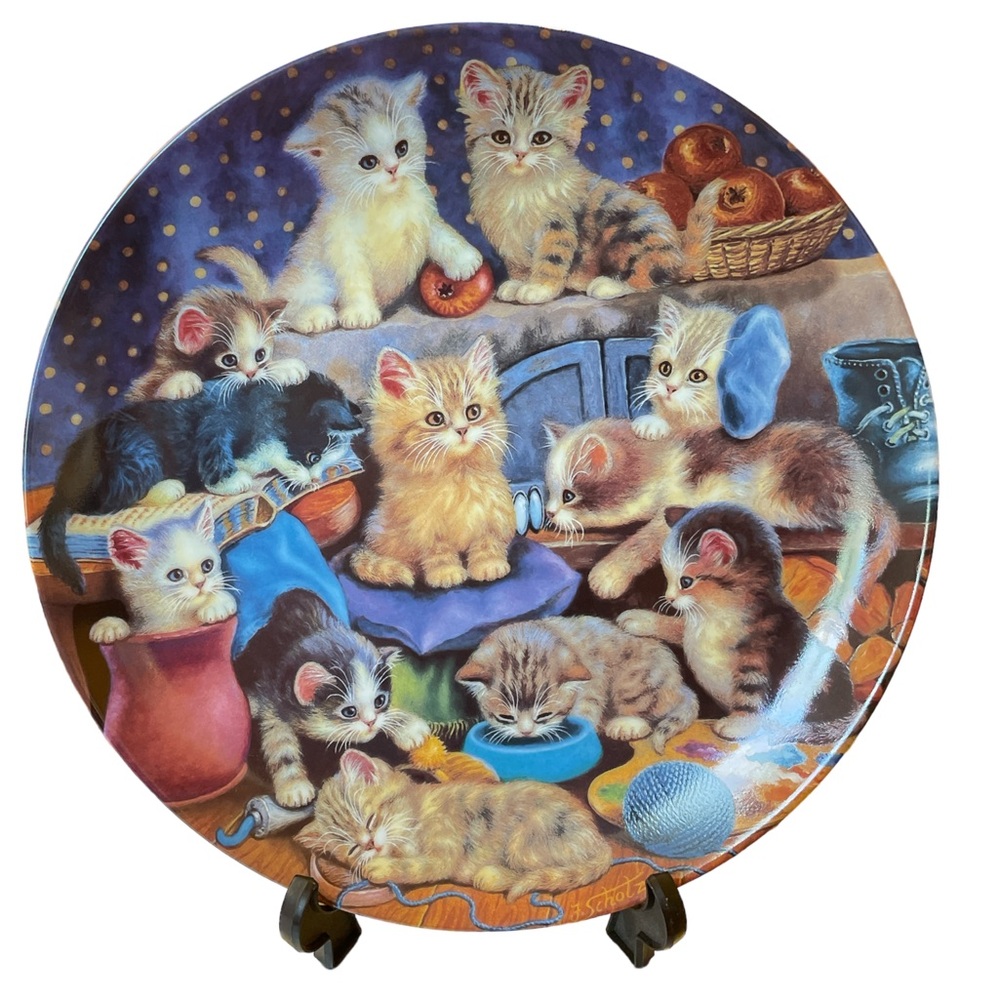 Frisky Business Collector Plate Litter Rascals Jurgen Scholz Cats Kittens 8 1/4"
